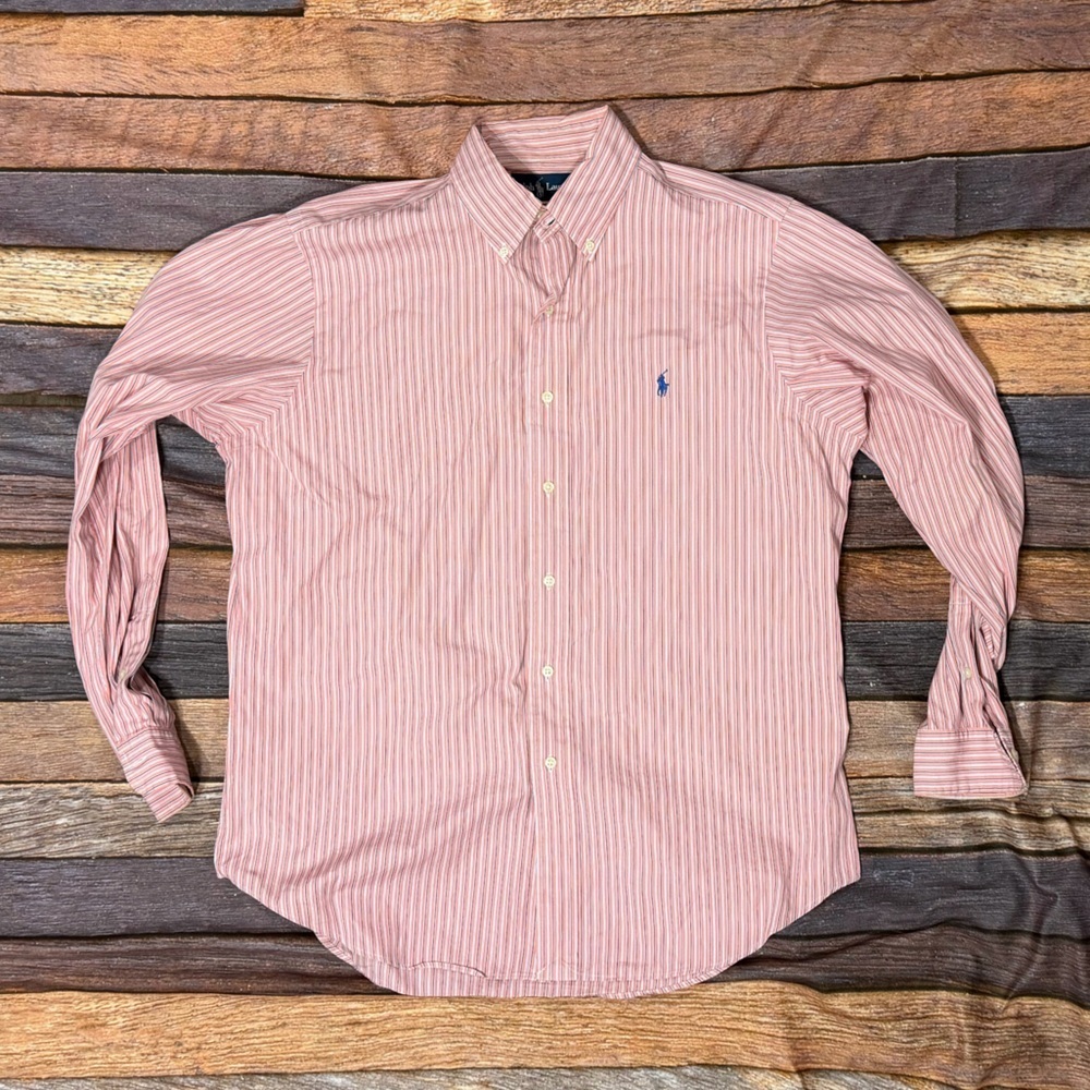 Polo Ralph Lauren Classic Fit Striped Preppy Dress Down Long Sleeve Shirt